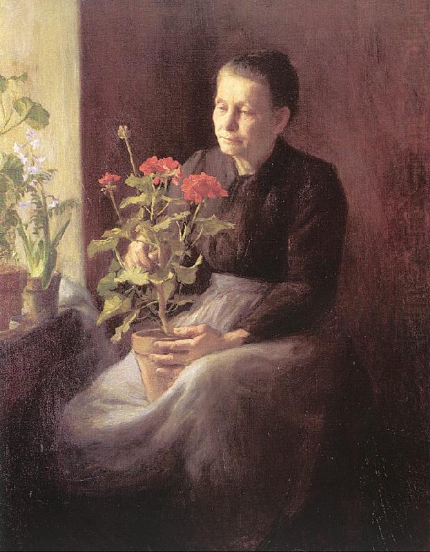 Lord, Caroline A. Woman with Geraniums oil painting picture